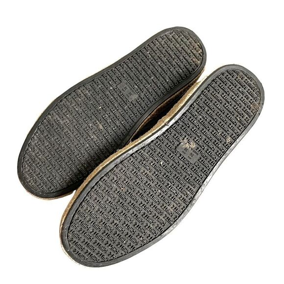 SCHUTZ Suede Slip On Suede Flat Espadrilles Black Tan 38 - Picture 12 of 12